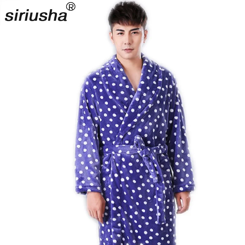 2020 New Mens Robes Robes Men Thick Nightgown Robe Sets Winter Long Sleeves Cute Coral Couple Oversize Big Gown Bathrobe S67 