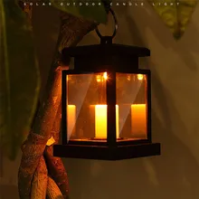 Водонепроницаемый светодиодный садовый светильник на солнечной батарее мерцающие беспламенные Свечи открытый светильник ing подвесные бездымные солнечные лампы 0531