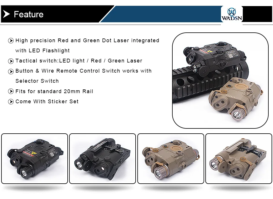 WADSN страйкбол PEQ15 LA-5C AN/PEQ UHP зеленый и красный двойной лазерный фонарик для охоты Softair LA5 Zero-stop WEX450 оружейный светильник