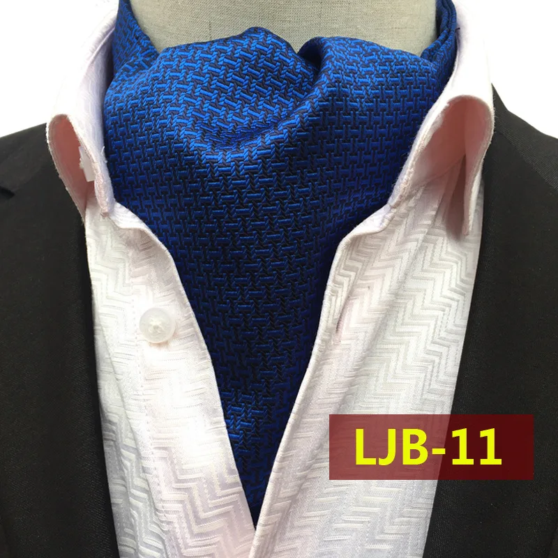 

20Colors New Design High-end Men's Fashion Polka Dot Men Long Silk Cravat Ascot Ties Gentlemen Dots Ascot