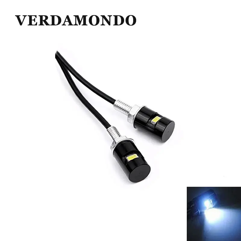 

2 Pcs Universal Car Motorcycle LED 12V SMD 5630 License Plate Lamp Screw Bolt Light Auto styling Front Tail Number Bulb White