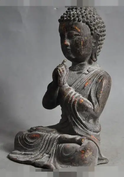 

S06272 tibet buddhism old bronze Sakyamuni Shakyamuni Tathagata Amitabha buddha statuee