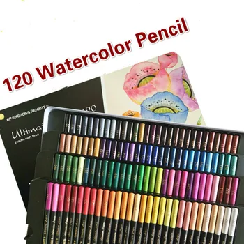 

120 Colored Pencils aquarela lapis de cor Professional 120 colores Watercolor Pencil Set Art School Student Supplies