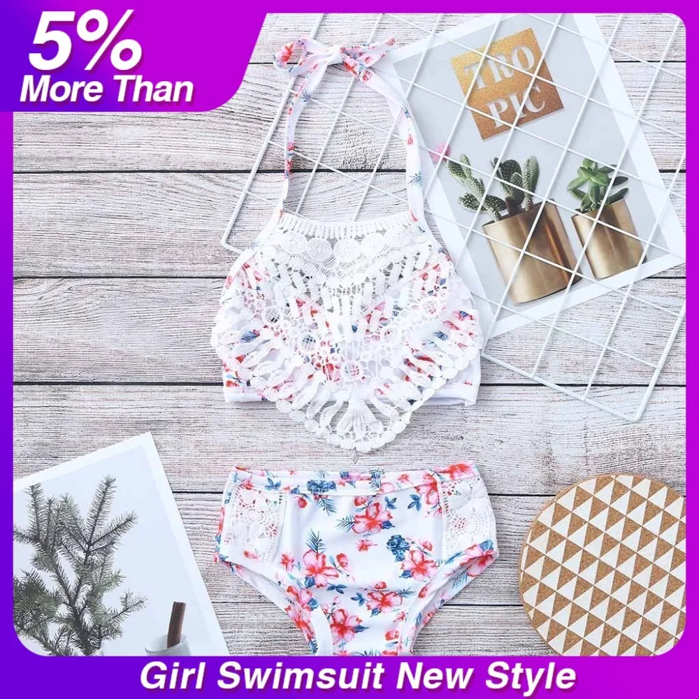 

Bathing Suit Floral Backless Swimmable Swimwear Bathing Suit Bikini Beach Shell Flower Swimsuit+Shorts Set Girl Swimwear