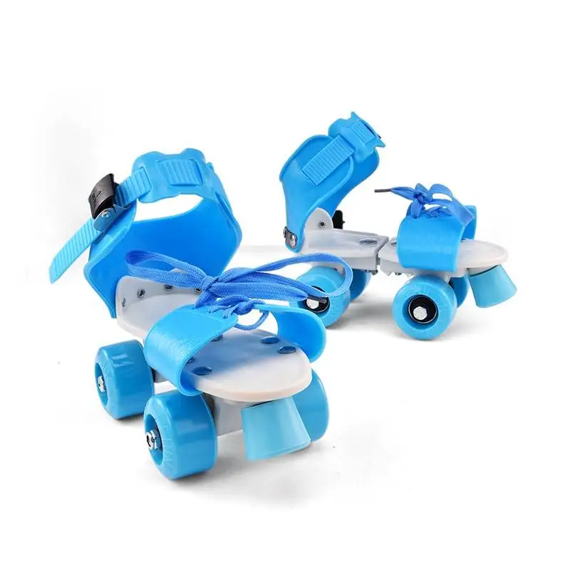 Детские подарки, детские роликовые коньки, двухрядные, 4 колеса, обувь для катания на коньках, регулируемый размер, раздвижные Инлайн ролики для слалома, дети, мальчики, девочки - Цвет: Blue