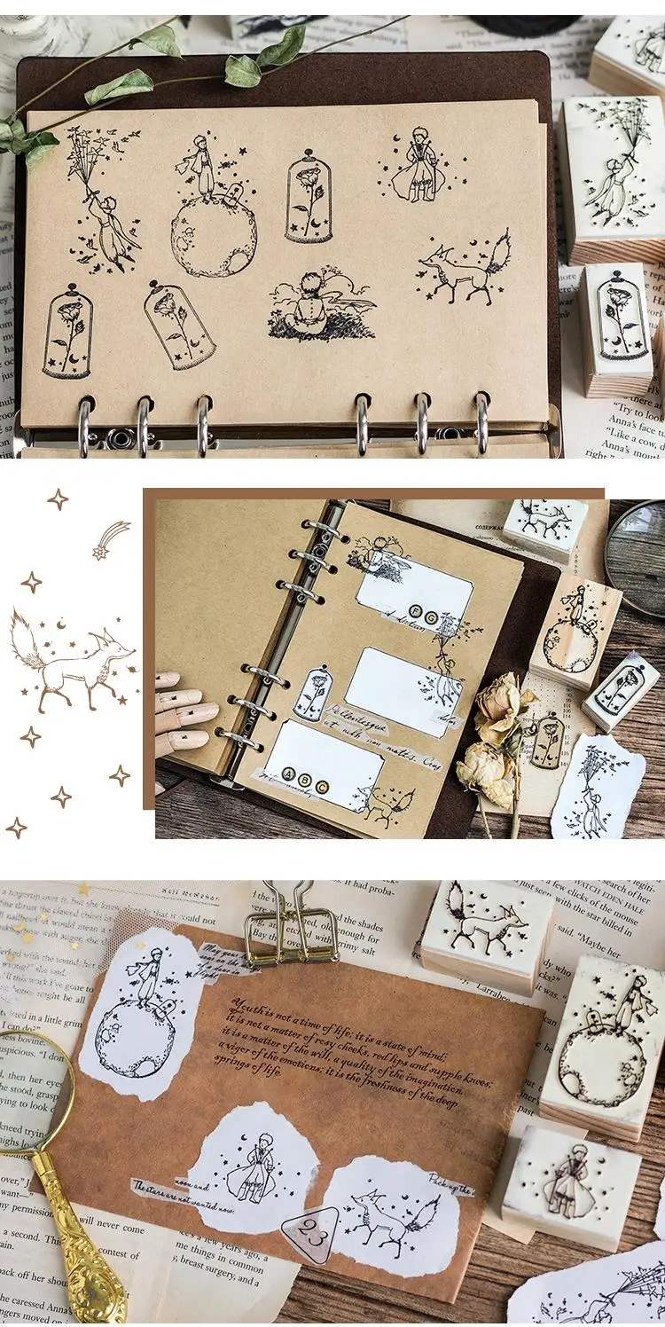 Cute Le Petit Prince decoration stamp wooden rubber stamps for scrapbooking stationery DIY craft standard stamp