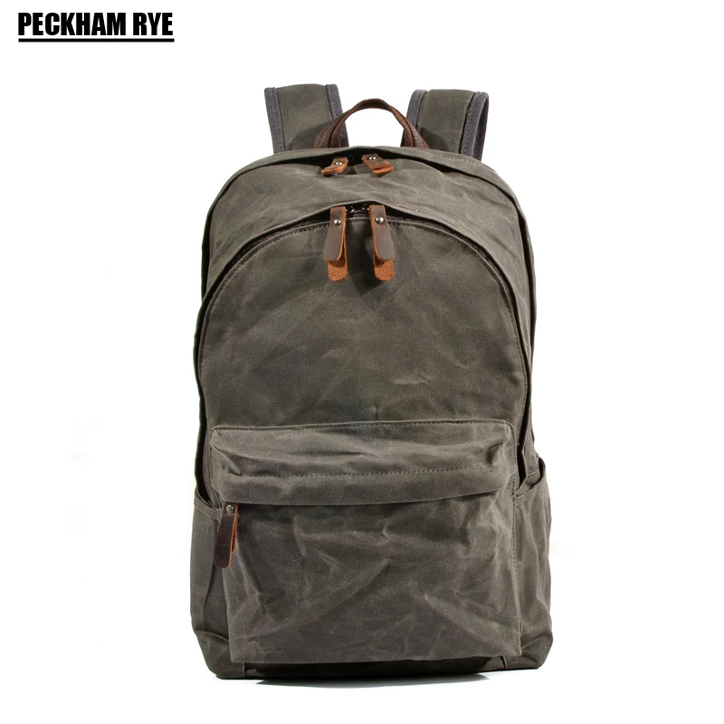 Waterproof oil canvas backpack for women men travel laptop backpacks school bags for teenage girls mochilas mujer 2018 Waterproof oil canvas backpack for women men travel laptop backpacks school bags for teenage girls mochilas mujer 2018