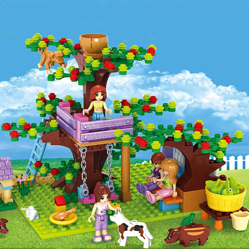 

New Building Blocks Compatible With Legoing 24706 Friends Bricks Adventure Camp Tree House With Figures Toys For Children