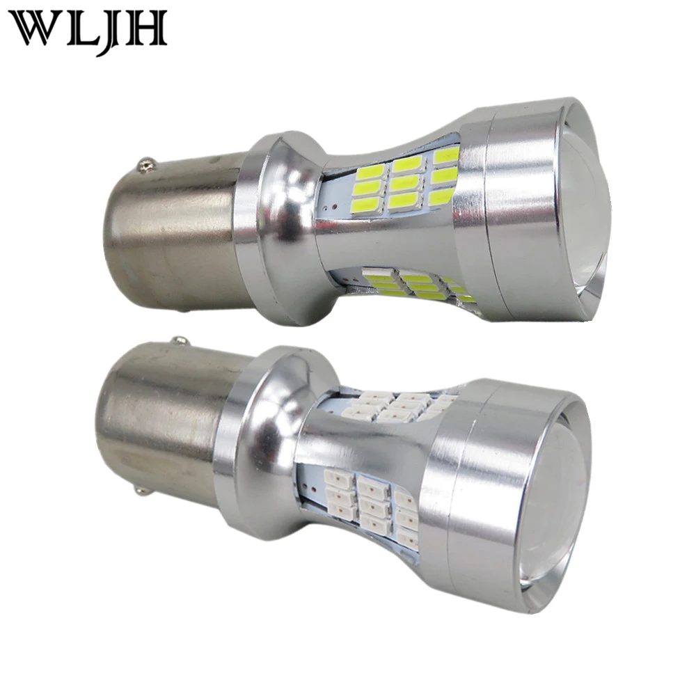 Светодиодный чип WLJH 2x 800lm 12 В 24 в 3014 1156 BA15S P21W S25 светодиодный автомобильный стоп