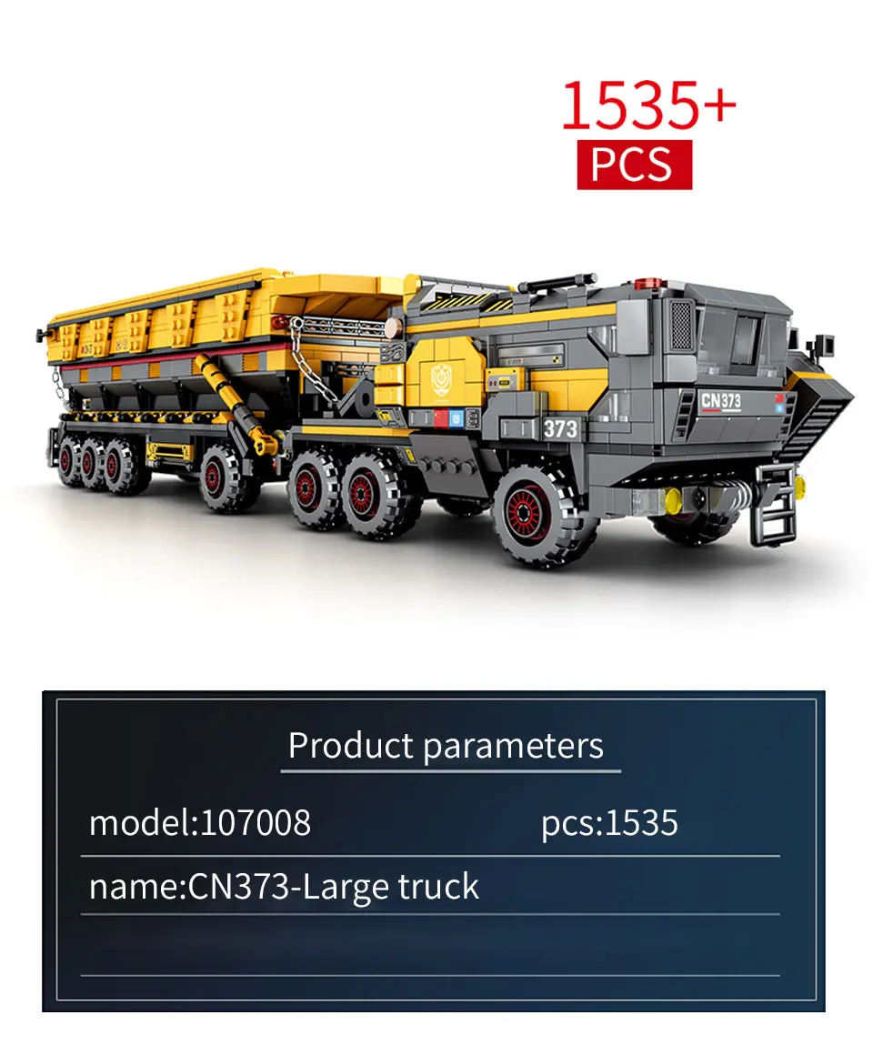 Technic серия CN-373 транспортный грузовик модель автомобиля Фильм блуждающий земля Строительные блоки Набор 1535 шт. с фигурами игрушки для детей