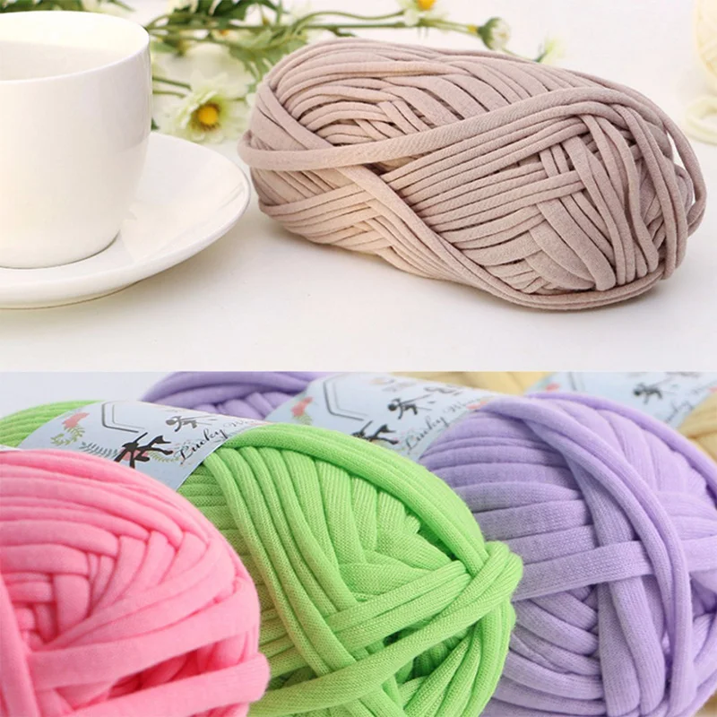 

Sales Candy Color Woven Thick Thread Cotton Cloth Wool Yarn Hand Knitting Yarn Hand-Knit Crocheted Blanket Yarn Craft