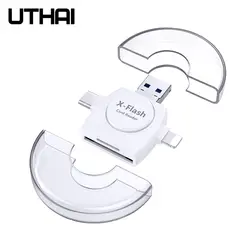 UTHAI R011 4 в 1 кардридер usb-C Micro USB MicroSD кардридер для Android ipad/iphone 7 plus 6s5s MacBook OTG TF считыватель SD карт