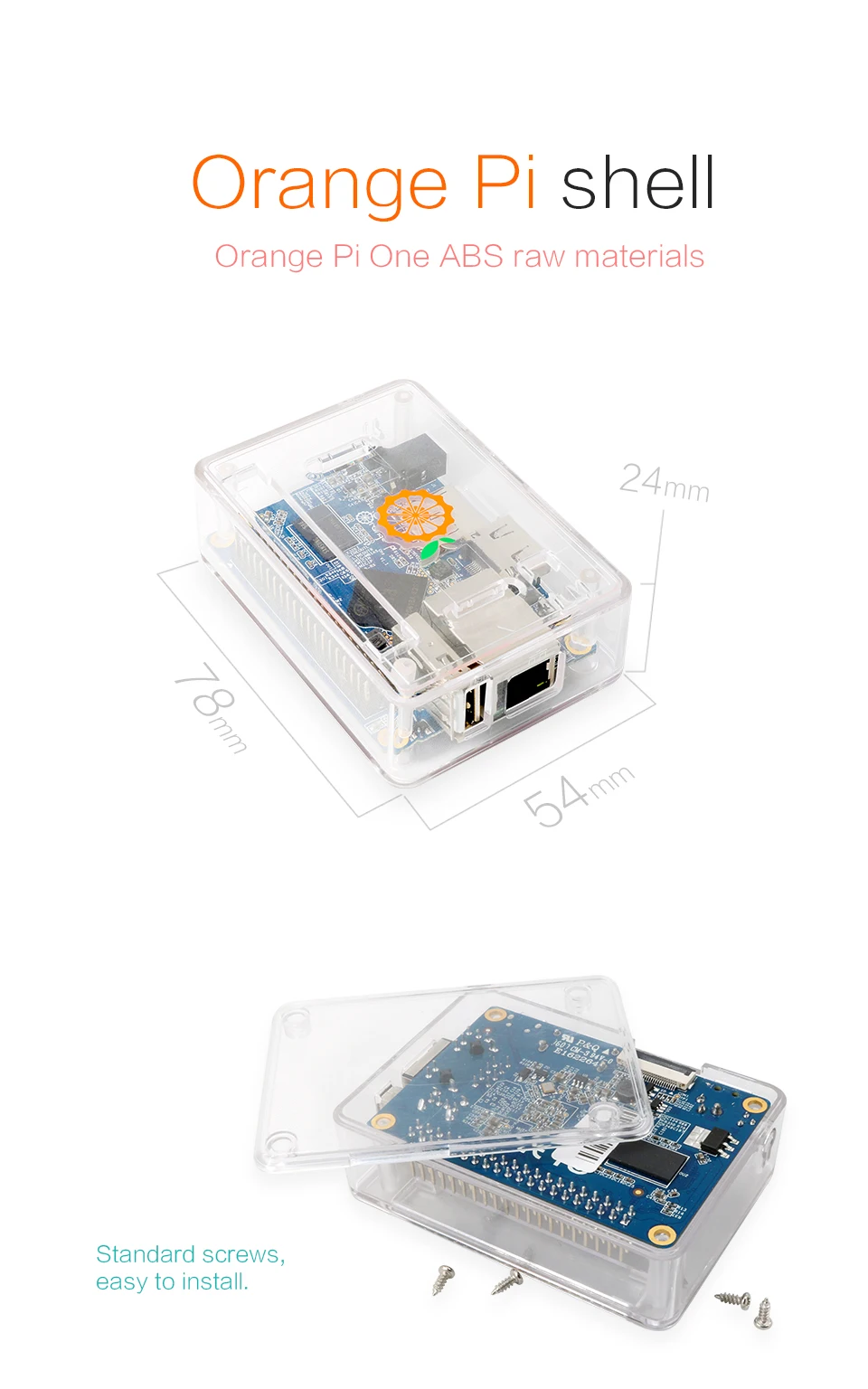 Оранжевый Pi ABS прозрачный защитный оранжевый Pi один чехол и нагревательная раковина для Orange Pi, лучше, чем Raspberry