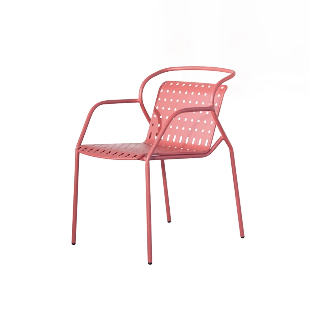 [InYard original] bar chairs Nordic modern outdoor balcony with upholstered chair stackable metal chair folding table arm chair
