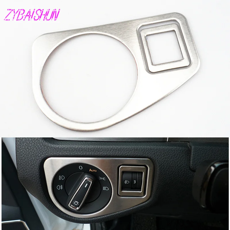 

ZYBAISHUN Far and Button Cover Cover for Volkswagen VW Golf 7 MK7 VII GTI R 2014-2017 Head Light Lamp Stainless Steel