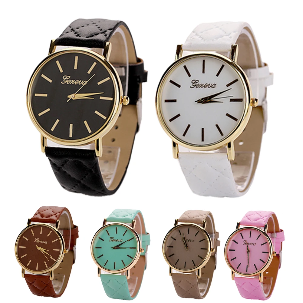 New fashion watches women Casual PU Leather band bracelet Quartz