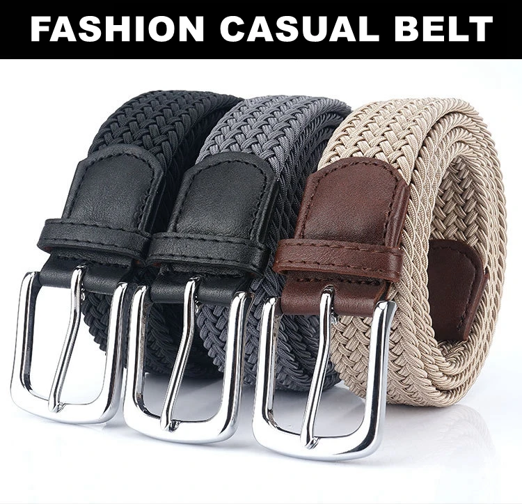 Elastic Braided Belt Women Casual Pin Buckle Belts Men High Quality Multiple Sizes Not Need Punch Easy Wear Fashion Luxury