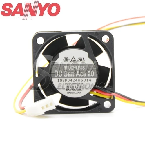

For Sanyo 4020 109P0424H6D14 DC 24v 0.07A 3Wire 3Pin Inverter Cooling Fan