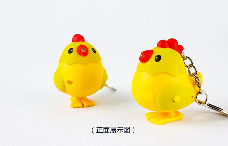 Catoon Петух Брелок Звук и светодиодный фонарик фигурку игрушечный автомобиль