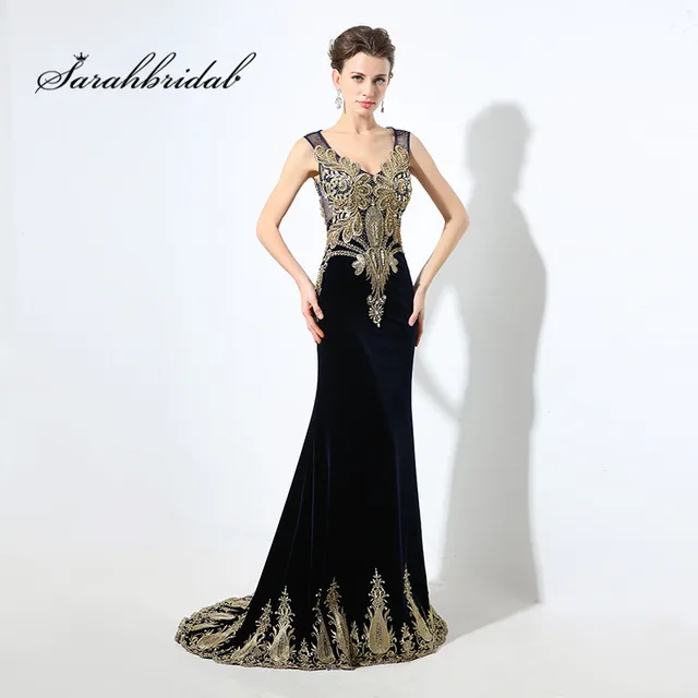 Elegant Long Sleeveless Crystal Gown