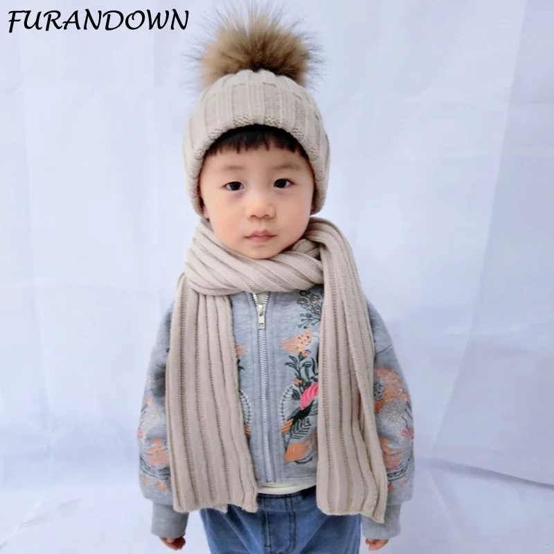 

FURANDOWN Knitted Scarf Kids Winter Warm Shawls and Scarves For Children Girls Boys Size 120cm*17cm