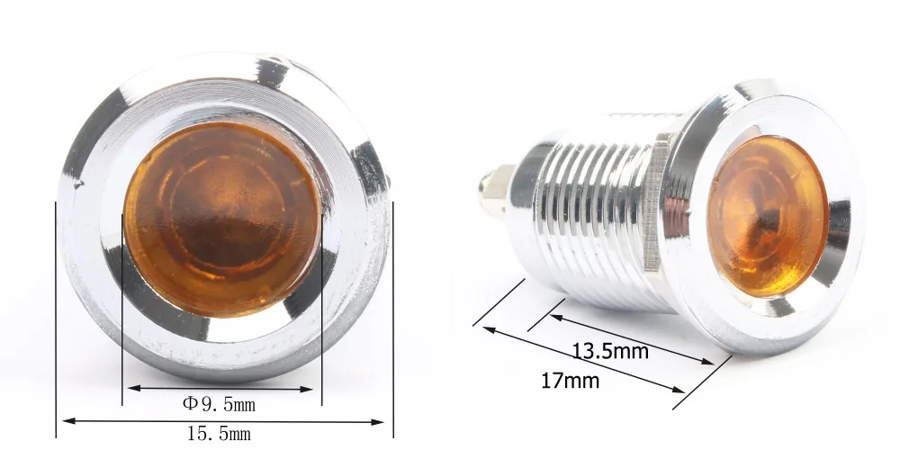 Светодиодный металлический индикатор питания сигнальный светильник 12 мм водонепроницаемый винтовой терминал подключение красный желтый синий белый 12ZSD. A.L