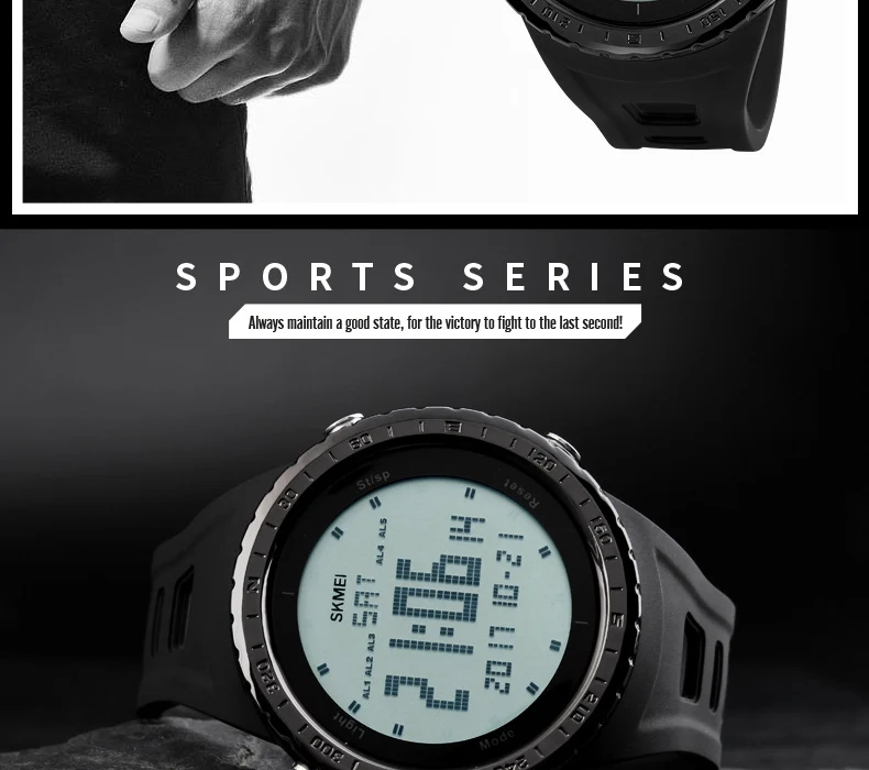 SKMEI Для мужчин спортивные часы двойной время Chrono EL свет Цифровые наручные часы 50 м Водонепроницаемый сигнализации часы Relogio Masculino 1246