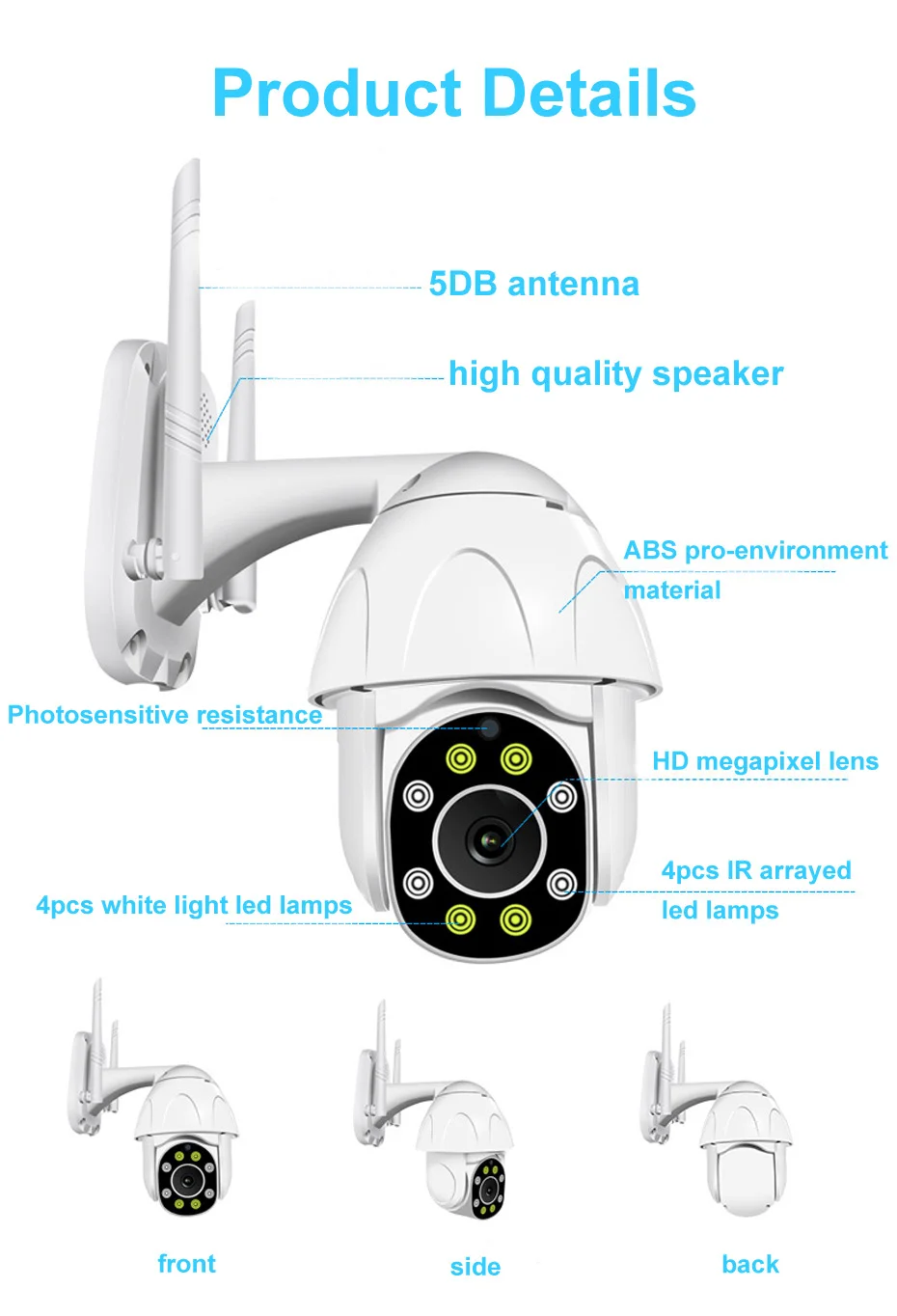 Беспроводная ip камера ptz с Wi Fi 360 дюйма 1080p 4 кратный зум 2 МП|Камеры