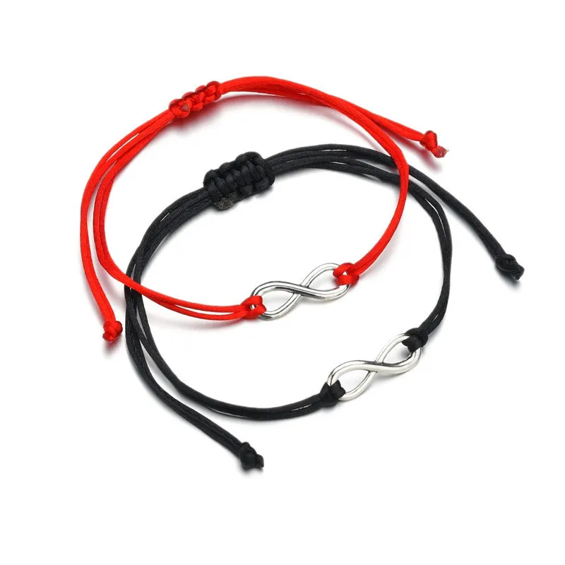 

SexeMara 2pcs/set Together Forever Love Infinity Bracelet for Lovers Red String Couple Bracelets Women Men's Wish Jewelry Gift