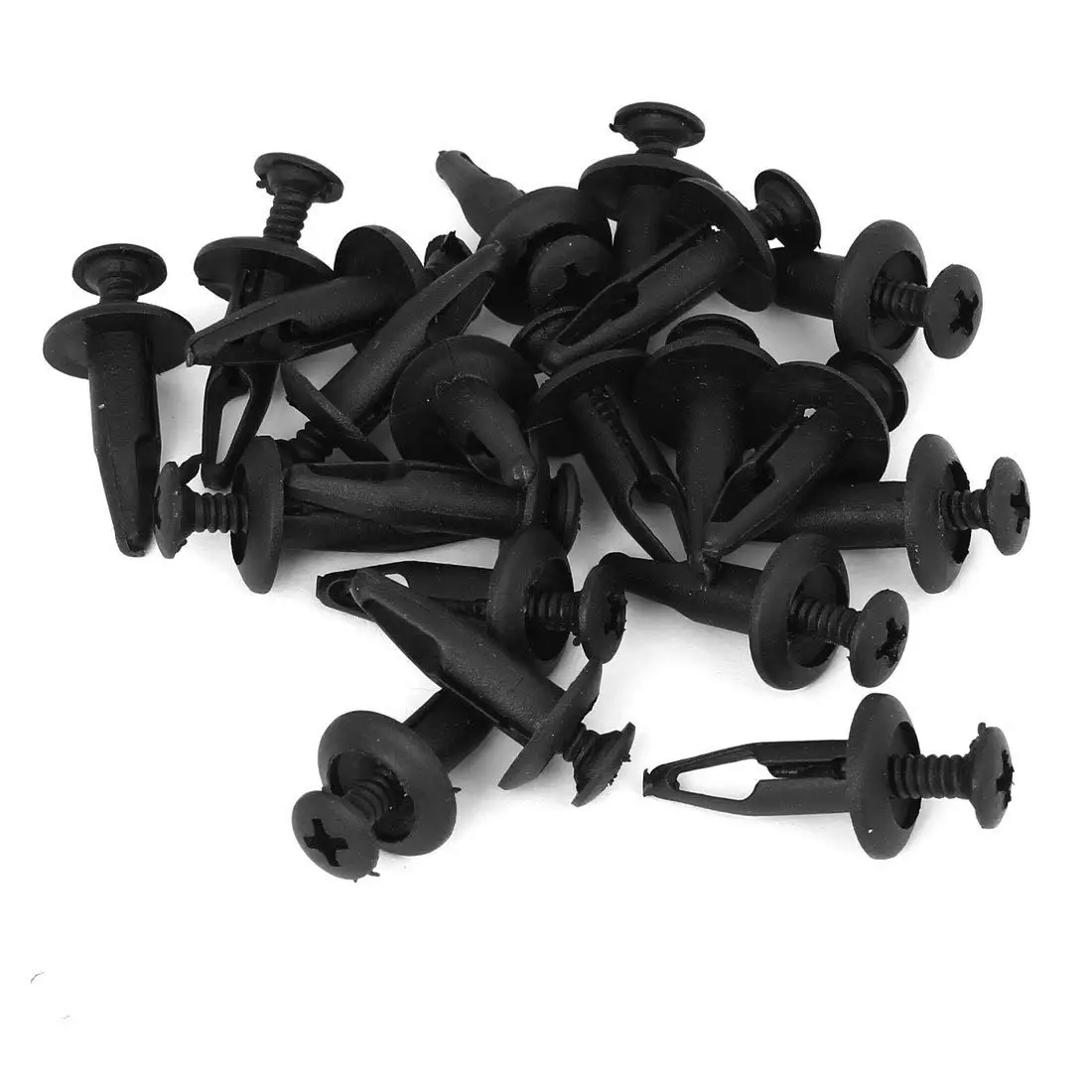Uxcell 20 Pcs 6.3mm Black Plastic Fastener Rivets Retainer Clip Car