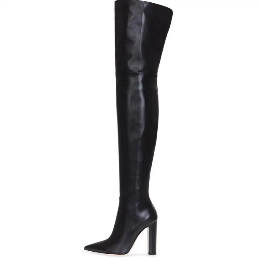 knee high boots with gold heel