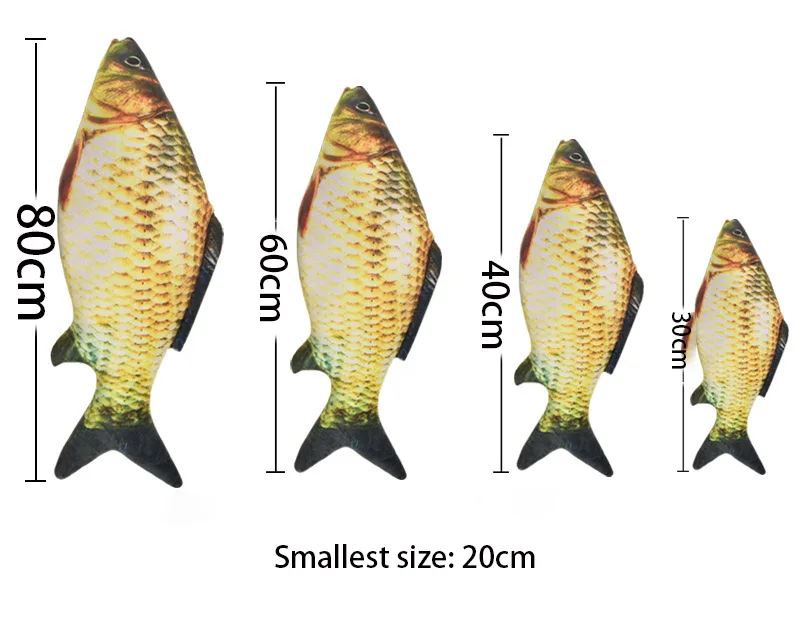 60/80 см рыба плюшевая подушка моделирование Подушка с рыбами игрушки мягкие карась куклы мультфильм Золотой Подушка-рыба, рождественский подарок для маленьких детей