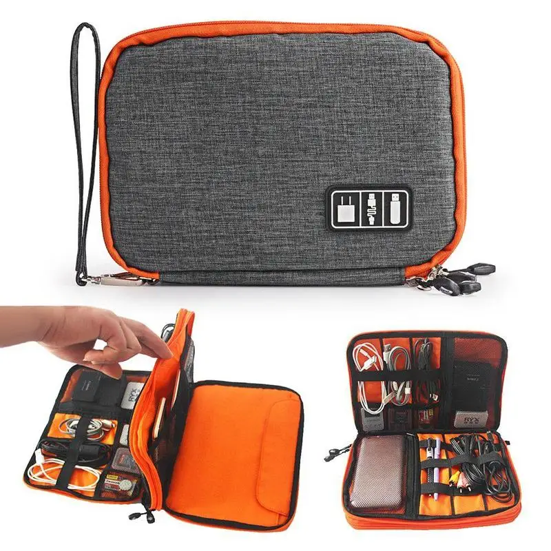 

Portable Cable Storage Bag Travel Digital USB Gadget Organizer Charger Wires Cosmetic Zipper Pouch kit Case Accessories Supplies