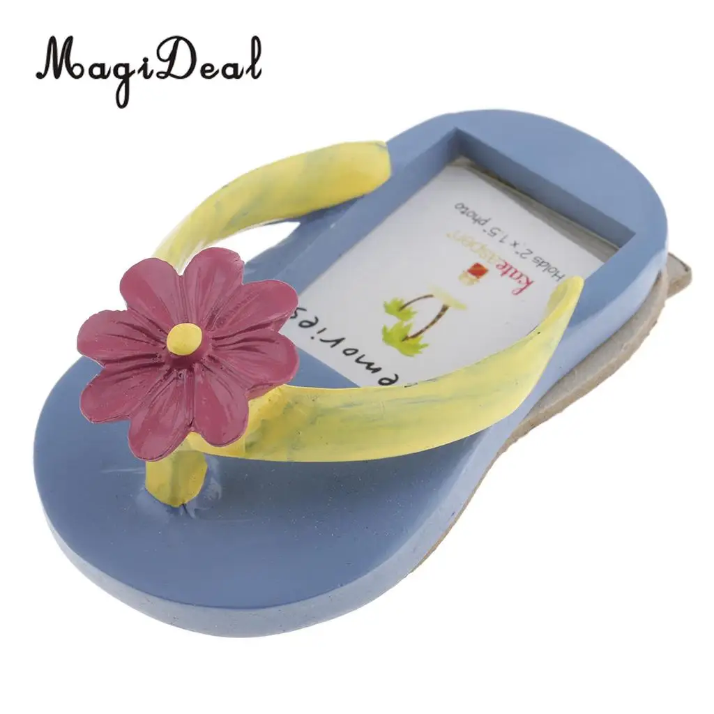 Summer Beach Flower Slipper Flip Flops Resin Picture Photo Frame