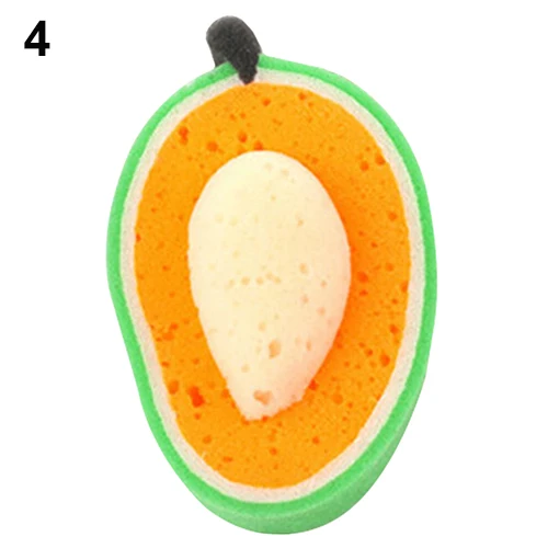 Кухонный инструмент прекрасный фруктовый мытье посуды чистящая ткань Гаджет Губка Очищающая BHZ6 - Цвет: Mango