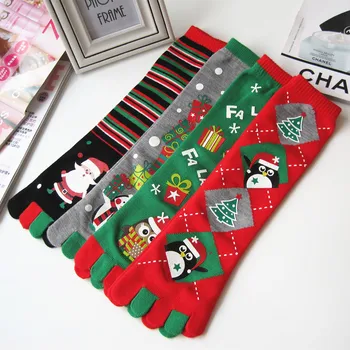 

Autumn and winter men and women's long knitted thicken socks children Winter Christmas gift christmas tree socks long 41cm