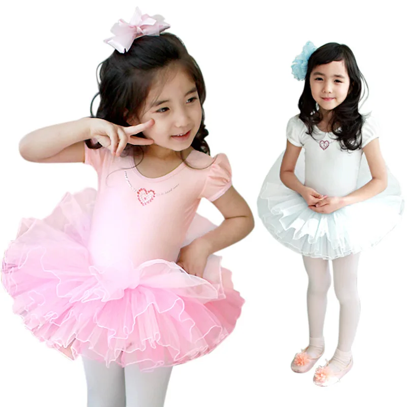 Discount 5/6/7Y Children Ballet Dress Pink Ballet Costume For Girls Cotton Ballet Dance Clothing