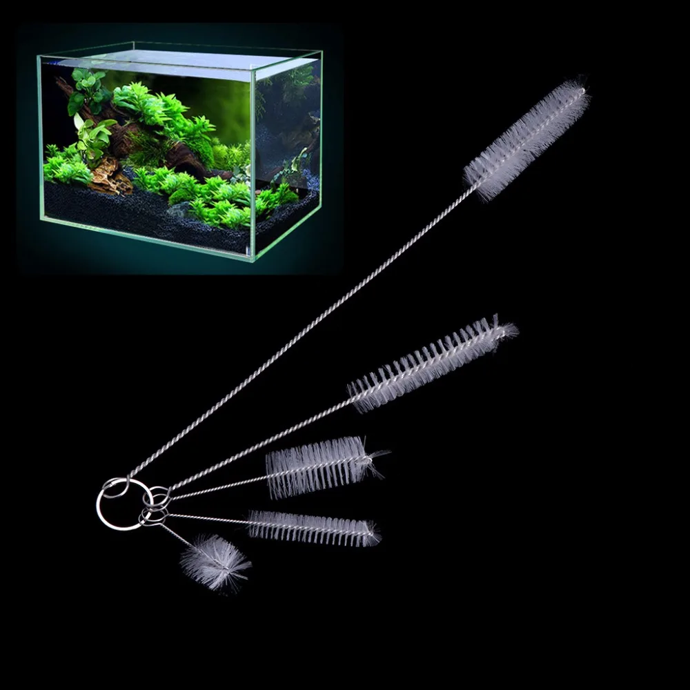 

5 Pcs/set Stainless Steel Aquarium Fish Tank Water Bristle Pump Filter Tube Cleaning Brush Wash Tools High Quality C42