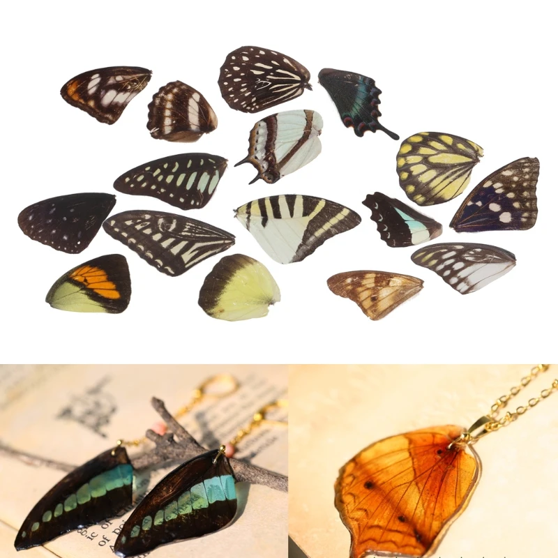 

3PCS Real Butterfly Wings Resin Jewelry DIY Findings Necklaces Earrings Making