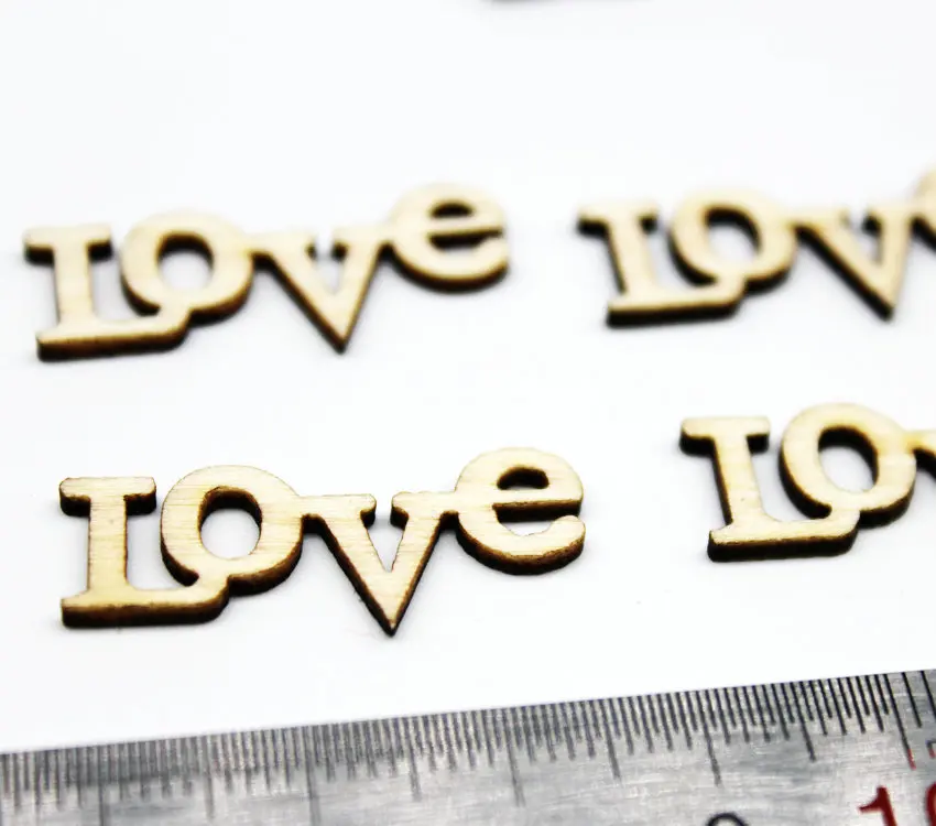 20 шт. рукопись Love Wood Sign Art деревянный знак Свадебный декор Набор diy для юбилея 28 мм