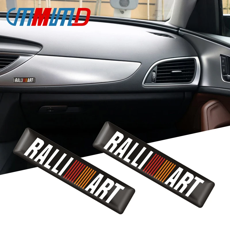 

4pcs Car styling 3D Ralliart Emblem Sticker decoration Badge Decal For Mitsubishi Lancer ASX Outlander Pajero Auto Accessories