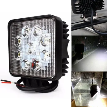 

2Pcs 27W 4.3Inch 9LED Work Light Flood Beam Spotlight Truck Light For Jeep Motorcycles Offroad 4x4 ATV 4WD SUV UAZ Car Fog Light