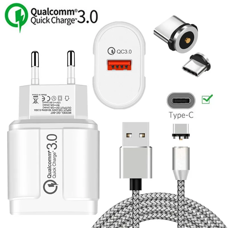 

Magnetic USB Cable QC 3.0 Fast Charger Type C Charge Wire For Honor 20 10 9 Huawei P20 P30 mate 20 Pro LG Q Stylo 4 G6 V50 ThinQ
