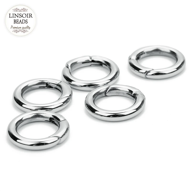 

LINSOIR Stainless Steel Open Jump Rings Inner Diameter 20mm Split Rings Connetors For DIY Jewelry Making Findings Accessories