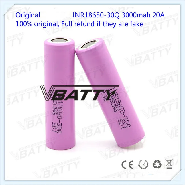 Оригинальный аккумулятор для Samsung 18650 3000 мАч 30Q 3 7 В литий ионный (1 шт.)|rechargeable