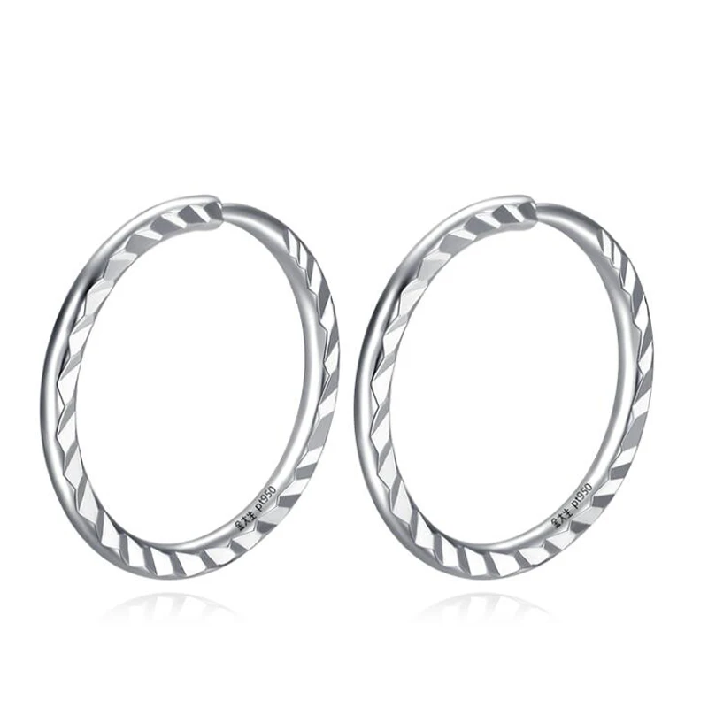 

Pure Gold Hoop Earrings Women Carved 9mm Hoop Earrings 0.98g