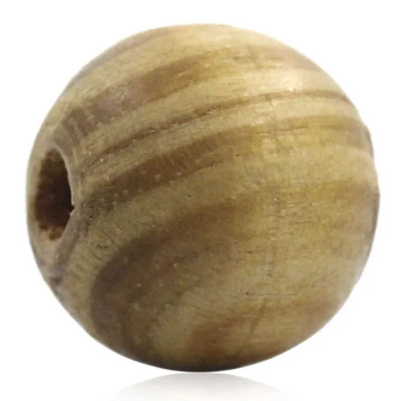 

15PCs Coffee Stripe Dyed Round Wood Beads 16mm(5/8") new