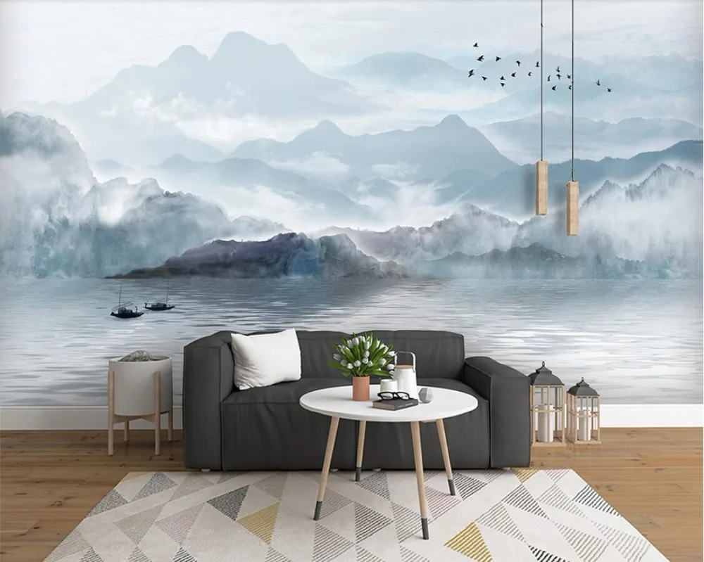Beibehang пользовательские чернила живопись туман пейзаж обои для стен 3 d фотообои для гостиной украшения спальни