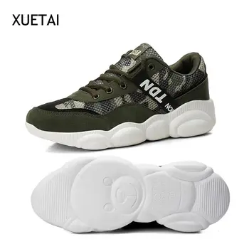 

High-quality Camouflage Shoes Men Sneakers Mesh Breathable Couple Sports Shoe Man's Vulcanize Shoes Trend Bear Shoe Black 2019