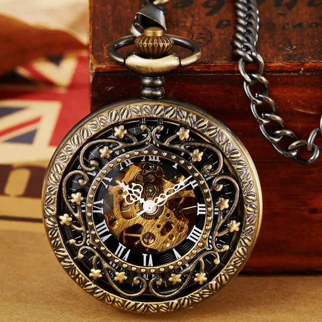Collection Gift Necklace Watch Steampunk Mechanical Pocket Watch With Chain Holl Collection Gift Necklace Watch Steampunk Mechanical Pocket Watch With Chain Holl